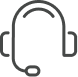 Headset icon representing customer support and service assistance